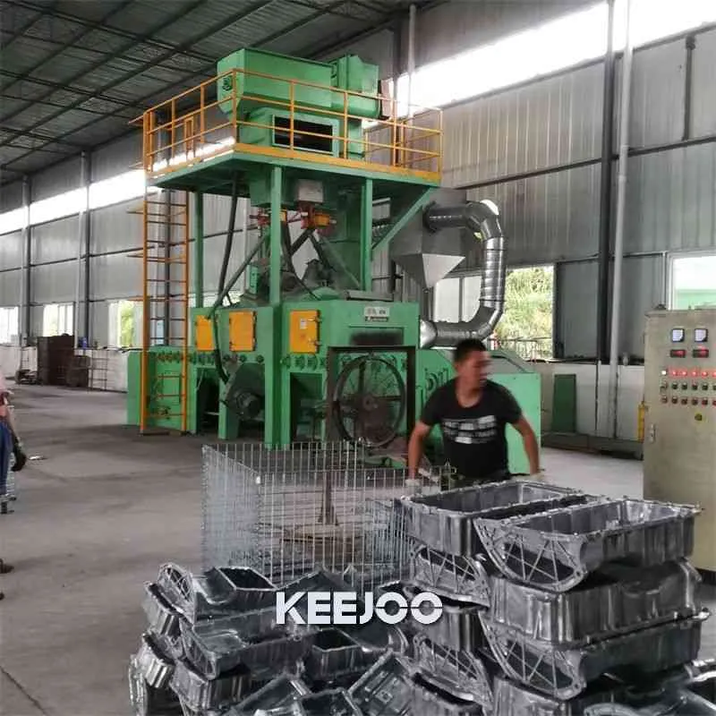 Mesh belt pass type shot blasting machine