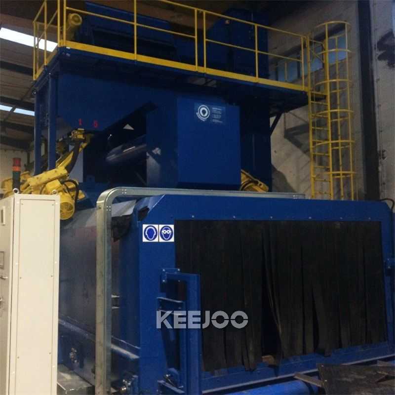 700×550mm Roller Conveyor Shot Blasting Machine Steel Plate And H Beam Cleaning