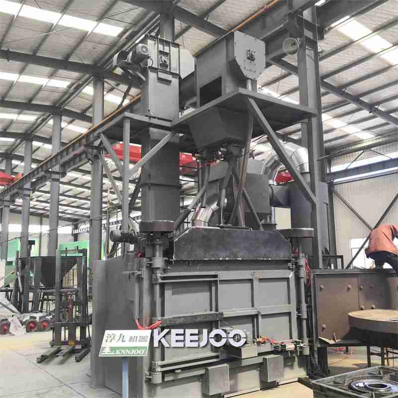 Trolley type shot blasting machine